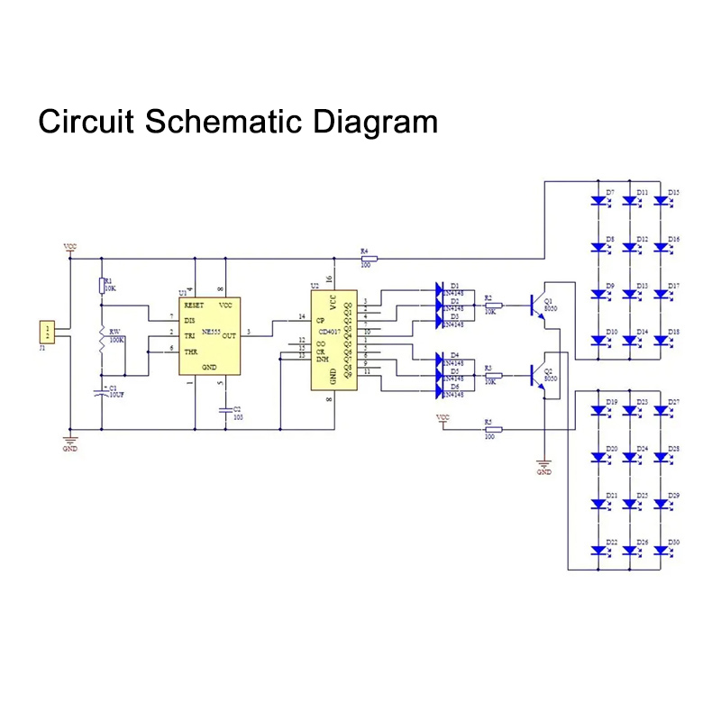 IC светодиодный красный синий  – обзор и цена Diy Electronics Learning Kit